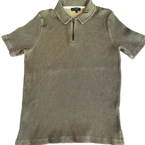 TED BAKER
Backley Textured Zip Polo Shirt Size 4 - Picture 4 of 10